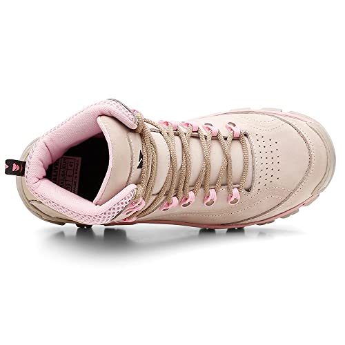 Bota Adventure Feminina Para Trilha Palmilha Gel Bege e Rosa N7 (Bege e Rosa, BR, Adulto, Numérico,