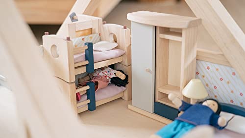 PlanToys Neo Line of Wooden Dollhouse Furniture - Children's Room (7304) | Sustainably Made from Rubberwood and Non-Toxic Paints and Dyes - Thumbnail 4