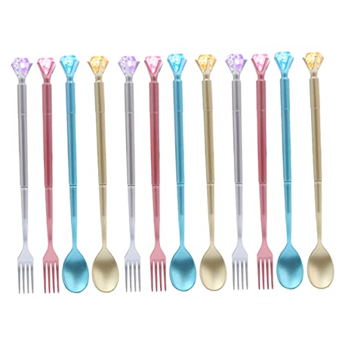 NUOLUX 12個 カトラリースタイリングペン ノベルティゲルインクペン ペンを書く 学生ゲルペン LED動物ペン 面白いゲルペン キッズカトラリー トップジェル ファインポイントローラーペン