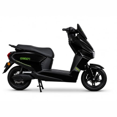 Image of Green Polo Low Speed Electric Scooter Non RTO with Portable Charger (80 KM - Black)