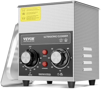 VEVOR 2L Sonic Cleaner with Heater Timer & Basket, Professional Digital Sonic Cavitation Machine, 60W Cleaning Machine for Watch Instruments, Glasses, Coin, Metal Parts, Tool