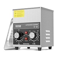 VEVOR 2 L Ultraschallreiniger mit Heiztimer & Korb professionelle digitale Ultraschall Reinigungsgeräte, 60 W Reinigungsmaschine für Uhreninstrumente Brillen Münzen Metallteile Werkzeuge Silber
