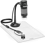 Plugable USB Digital Microscope 250x, 2MP Micro Camera with Flexible Arm Stand - Handheld USB & USB-C Microscope, Windows, Mac, ChromeOS, Linux, Android, iPad Compatible