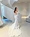 Wirunsy Women's Lace Mermaid Wedding Dresses for Brides 2025 Off The Shoulder Bridal Gown with Long Sleeve White 8