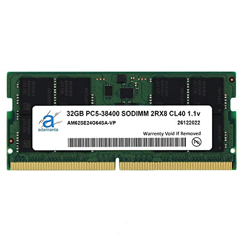 Image of Adamanta 32GB (1x32GB) Compatible with Dell G15 5535 DDR5 4800MHz PC5-38400 SODIMM 2Rx8 CL40 1.1v 262 Pin Laptop Notebook Memory Module Upgrade RAM
