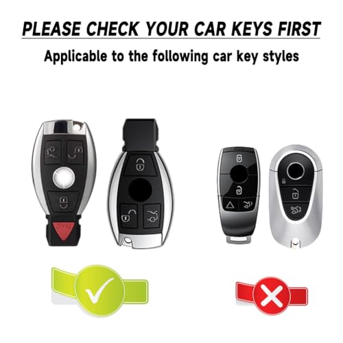 Coque de clé en cuir pour Mercedes Benz compatible avec boîtier sans clé - 2