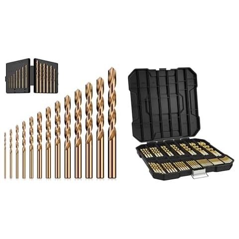 MACXCOIP 13Pcs Cobalt Drill Bit Set & 99Pcs Titanium Drill Bit Set Cover