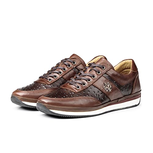 Ducavelli Ostrich Plane Genuine Leather Men's Classic Shoes (Brown, us_Footwear_Size_System, Adult, Men, Numeric, Medium, Numeric_13)