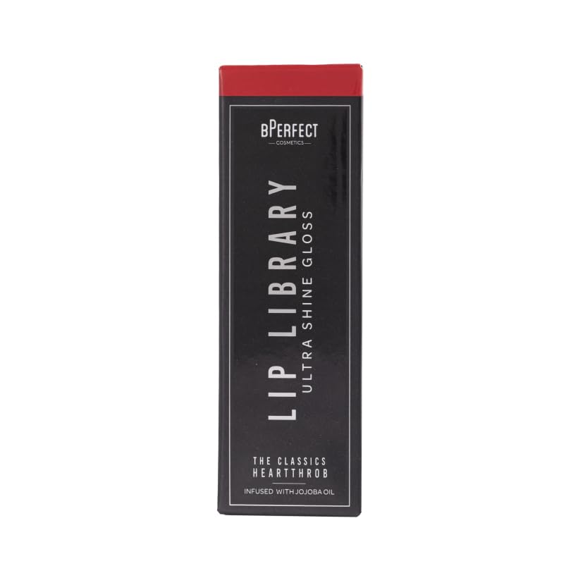 BPerfect Lip Library Lip Gloss - High-Shine Hydrating Gloss with Jojoba Oil, Shade Heart-throb (Cool Berry Red) - Image 2