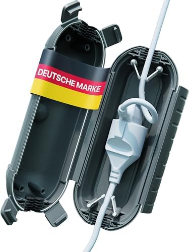 Adlerfokus Kabelbox wasserdicht IP44 [DAS ORIGINAL] Wetterfeste Elektrobox | Sicherheitsbox - Outdoor Box wasserdicht - Steckerschutz aussen wasserdicht - Safebox - Schutzbox für D