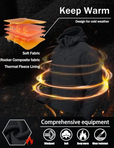 Image of CRYSULLY Men's Tactical Hoodies Jacket Warm Winter Fleece Jacket