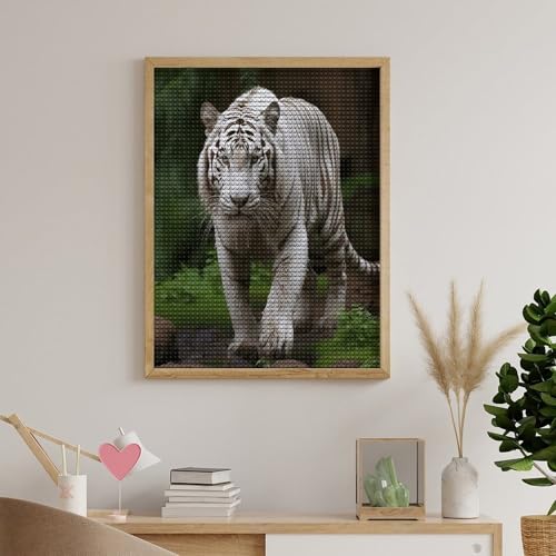 Pintura de diamantes de tigre f&aacute;cil para principiantes: aprende a pintar con puntos 5
