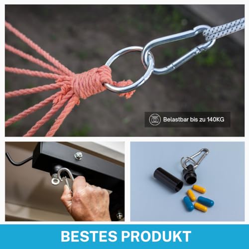 Der Traum 12 Stück Karabinerhaken Edelstahl, 6 x 60mm – Karabiner mit Belastbarkeit von 140 KG – Ideal für Schlüsselanhänger, Camping, Wandern, Reisen, Angeln, Rucksack (Silber)
