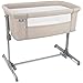 ib style® Aluna 2 in 1 Babybett | Beistellbett | ! Inkl. Matratze / Moskitonetz / Transporttasche | Höhenverstellbar | Mit Wiegefunktion | Sandy