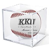 KKU Football Display Case, Acrylic Football Case Display Case Autographed Football Holder (Baseball Case)