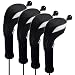 Andux 4pcs/Pack Long Neck Golf Hybrid Club Head Covers Interchangeable No. Tag CTMT-02 (Black)
