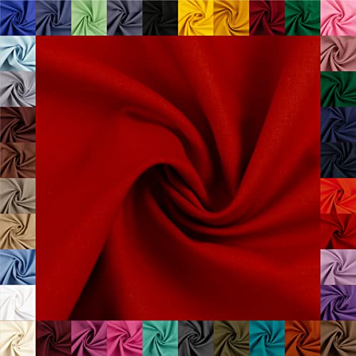 Swafing Heide Baumwollstoff Webware Uni Coupon (rot, 1m) - 36