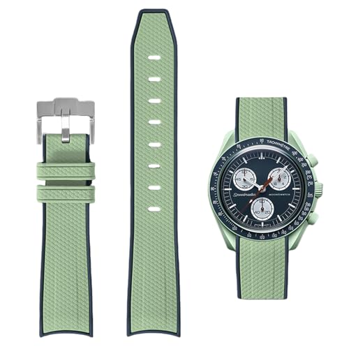 Boache�o���h Moonswatch�p �N�C�b�N�����[�X�V���R���S�� �J�[�u�G���h ���ԂȂ� �r���v�o���h Omega X Swatch Moonswatch Speedmaster Watch 20mm�X�g���b�v�u���X���b�g�����p�X�g���b�v �j�����p
