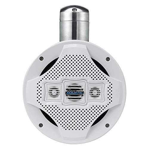 Four-Way Marine Wakeboard Tower Speaker - 8 Inch 1200 Watt Mid Range Audio Weatherproof Marine Grade Passive Boat Sound System - Lanzar AQWB8W (White) by Lanzar - Image 2