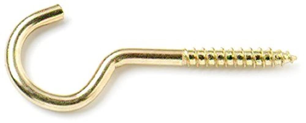 Merriway Brass Bh03578 (4 Pcs) Eb 100Mm (4 Inch) Steel Screw In Hook Plated - Pack Of 4 Pieces