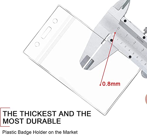 Teskyer Clear Id Badge Holder With Lanyard, Waterproof Extra Thick Plastic Id Card Holder With Resealable Zip, 2.5" X 3.5" Inner Size, Vertical Style, Set Of 3, Blue #TOP3