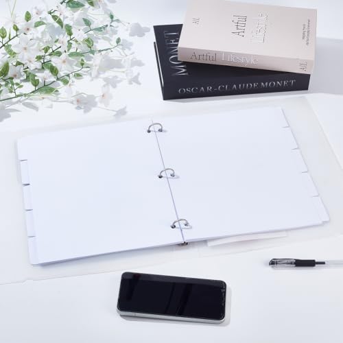 CRAFTYMELODY 40Pcs Binder Dividers for 3 Ring Binders White 1/5 Cut Tabs Letter Size Blank Write On Page Dividers with 5 Big Tabs for School Office Home Standard 3 Ring Binder File Organization - Image 5