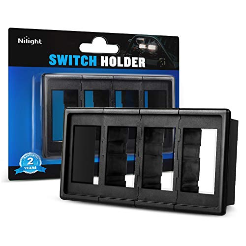 Image of Nilight 90011D Rocker Switch Holder Panel, Switch Holder housing Kit ABS Plastic Black Automotive Mount Toggle Switch housing (Pack of 4) (2 Years Warranty), 4PCS Switch Panel