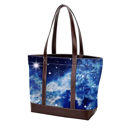 Sac à main femme grand format imprimé nébuleuse avec bandoulière amovible
