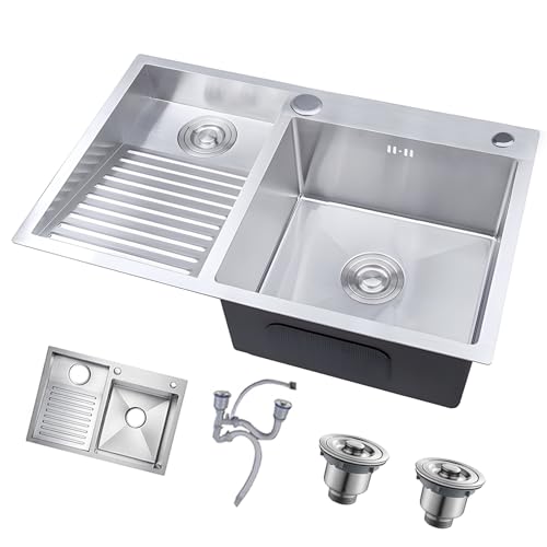 Fregadero de acero inoxidable para evitar salpicaduras con doble cubeta y tabla 2