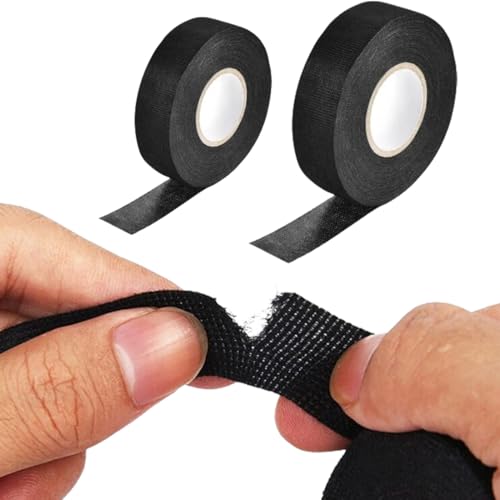 WHYCNJL 2 Piezas Cinta Aislante con 1pc 19mm x 15m y 1pc 15mm×15m Cinta de Tela Aislante Cinta Eléctrica, Cinta de Fieltro Mazo de Cables de Coche para Cinta Eléctrica