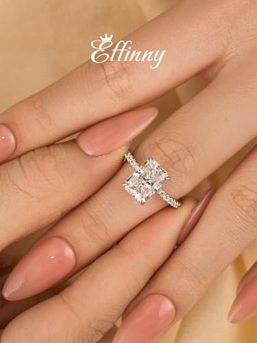 3.5ct Elongated Radiant Cut Moissanite Engagement Ring for Women,Genuine Created D Color VVS1 Clarity,925 Sterling Silver Promise Ring for Wedding,Daily,Travel,Party3