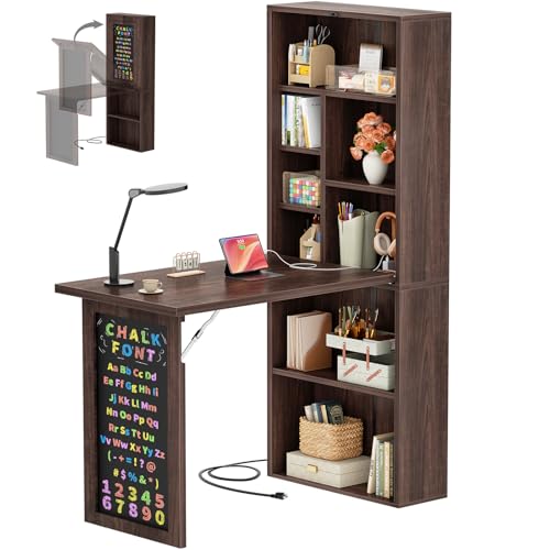 Armocity Small Folding Desk with Outlets, Convertible...