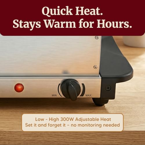 Elite Gourmet EWM-6171 Triple 3 x 2.5 Qt. Trays, Buffet Server, Food Warmer Temperature Control, Clear Slotted Lids, Perfect for Parties, Entertaining & Holidays, 7.5 Qt Total, Stainless Steel by Elite Gourmet - Image 8
