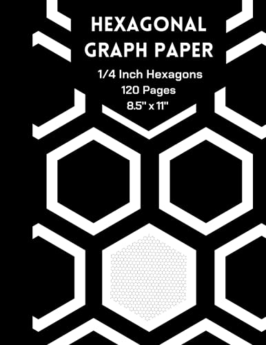 Hexagonal Graph Paper: 1/4 Inch sized Hexagons for Organic Chemistry Structures |120 Pages | 8.5