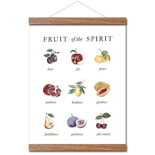Fruit of the Spirit Art Print Retro Christian Wall Art Scripture Poster Bible Art Print God Art Fruit Wall Art Decor Religion Bible Pictures Posters Prints for Church Prayer Room Living Room Home Decor