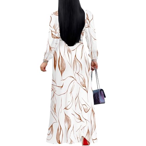 Image of PinkPatty Women's Long Sleeve Maxi Dress Plus Size Trendy Wedding Guest Wrap Dress with Pockets&Belt