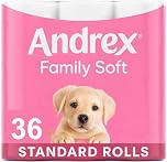 Andrex Gentle Clean Toilet Rolls - 36 Toilet Roll Pack - Bulk Buy Toilet Rolls - Gentle and Soft on Your Family's Skin - Dermatologically Tested