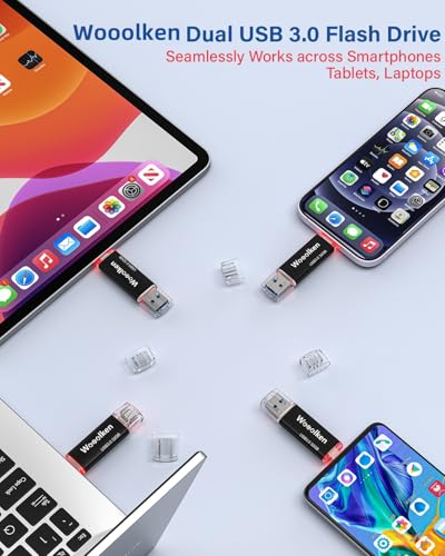 WOOOLKEN Pamięć USB C 32 GB 5 sztuk, dysk USB 3.0 typu C 32 GB 2 w 1 OTG USB C do komputera/nowego MacBooka/tabletu/smartfona Huawei, Samsung, Xiaomi, Oneplus (5 kolorów)