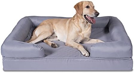 Sleepi Premium Water Resistant Orthopedic Bolster Pet Bed, 34" x 44" x 10", Sharkskin