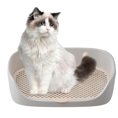 Inodoro para perros para interiores – Bandeja de inodoro para perros, bandeja para gatos con acceso abierto superior y pared protectora, soporte para orinal para perros