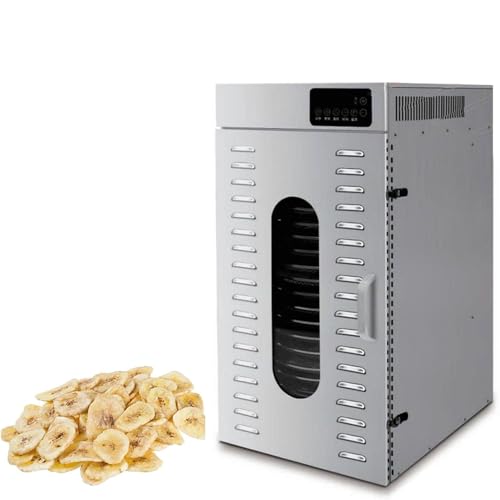 GTHTUHFD Deshidratador De Alimentos Comercial, Secador De Alimentos De 20 Bandejas con Temporizador Ajustable Y Control De Temperatura, Rango De Temperatura De 30 A 90°, Cale,LT