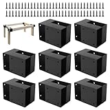 Rasugarlary Heavy Duty Workbench Kit, 4 Pcs 3-Way Right Angle Corner Bracket for 2x4(Actual 1.5'x3.5'), Workbench Corner Brackets for Custom Workbench Shelving Work Table - Black