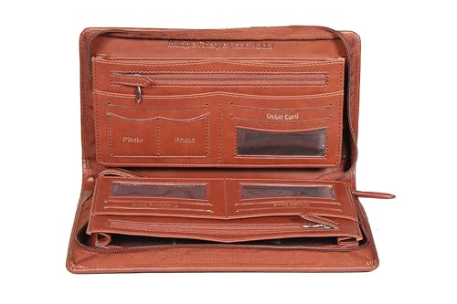 Image of Sukeshcraft Multiple Cheque Book Holder | Original PU Holds Upto 8 Cheque Books, Brown