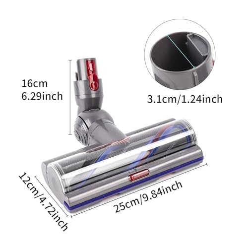 Tête de brosse à couple élevé avec fixation réglable pour aspirateurs balais Dyson