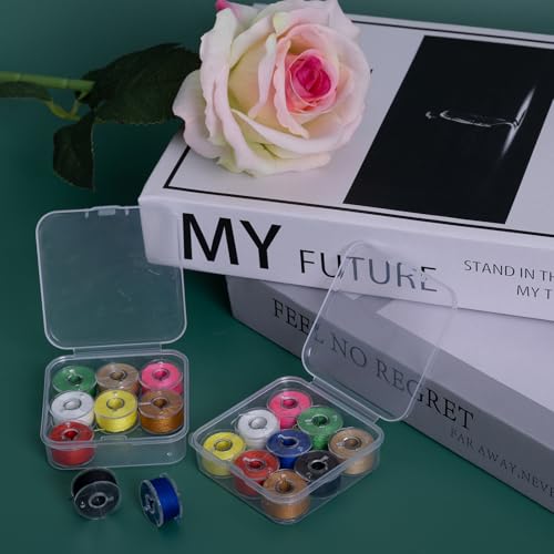 18 piezas hilos preenhebrados para máquinas de coser miniatura 3