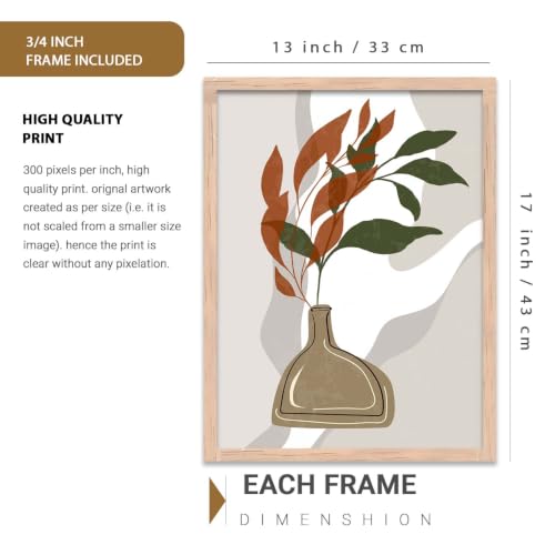 Image of kotart Painting for Wall Decoration - Modern Art Wall Decor Framed Painting for Living Room Bedroom - Framed Wall Posters /Paintings with Frame Set of 3 (Art 6, 13x17 inch)