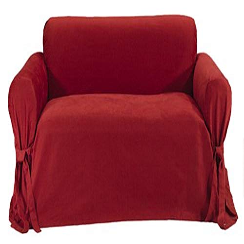 Classic Slipcovers Brushed Twill Loveseat Slipcover, Red