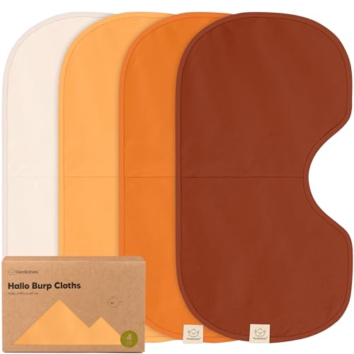 KeaBabies 4-Pack Baby Burp Cloths Baby Girl, Boy - Organic