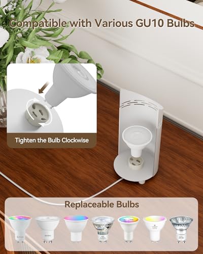 Image of 2 Pack Uplights Indoor Floor Can Lights, 3000K /4000K /6000K Spotlight Indoor with GU10 Bulbs, Uplighting Spotlights with Foot Switch for Living Room Corner Sofa House Plant Wall Artwork Decor