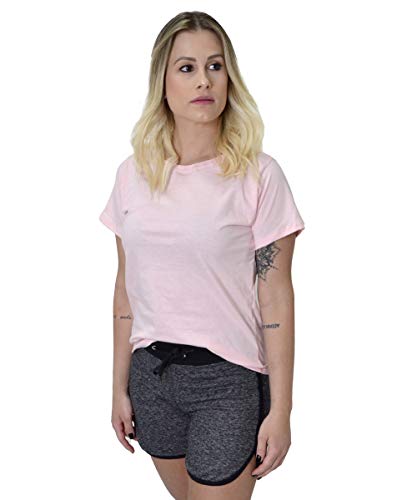 Kit 3 Camisetas Blusinhas Femininas 100% Algodão Premium New Basic (M, Preto, Vinho, Rosa)